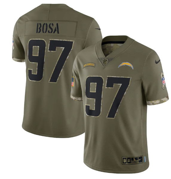 Men's Los Angeles Chargers #97 Joey Bosa 2022 Olive Salute To Service Limited Stitched Jersey